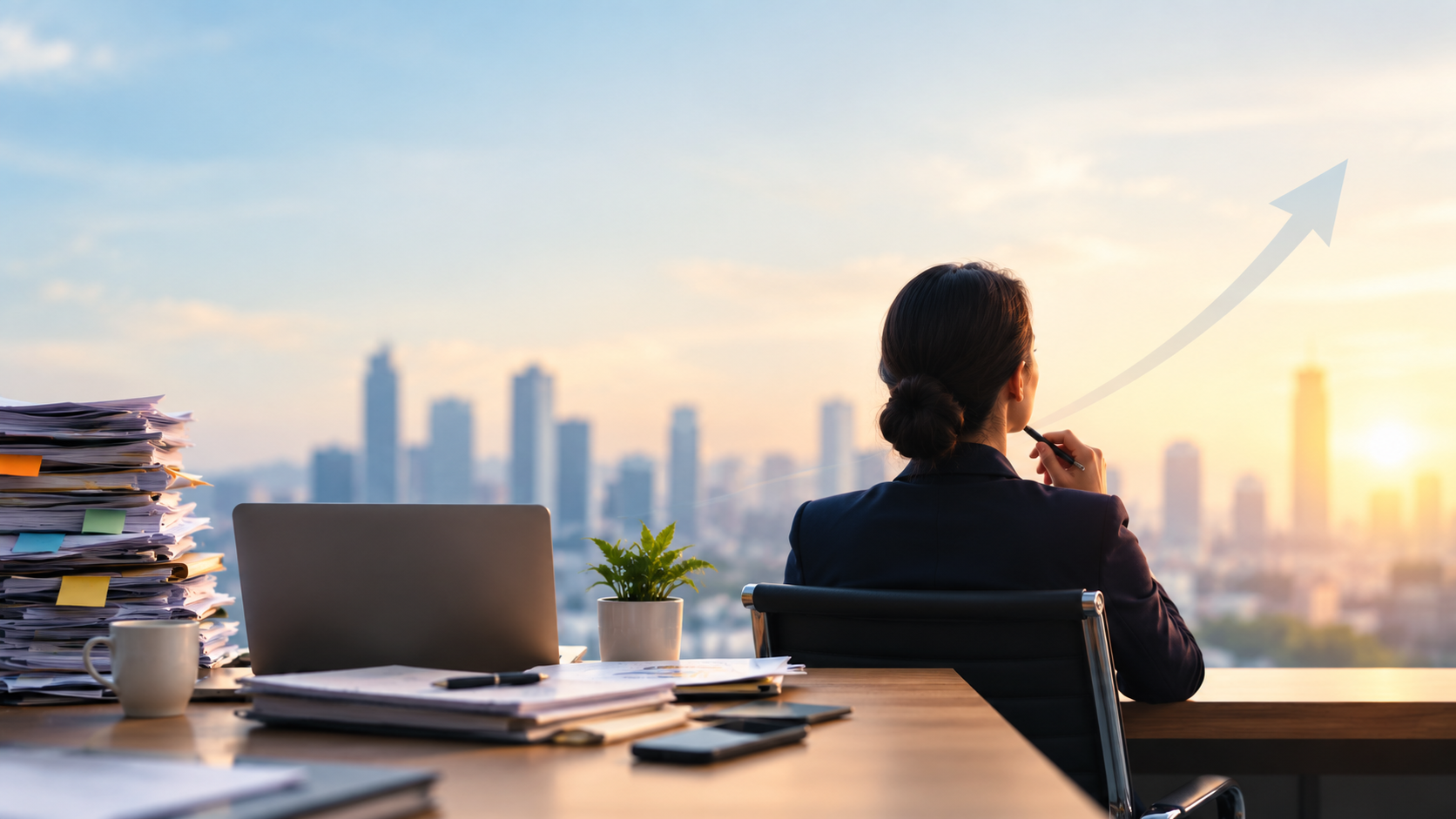 Executive contemplating growth